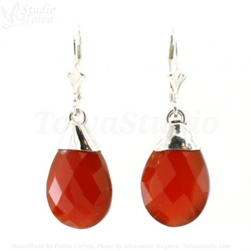 Carnelian Earrings Sterling silver earrings